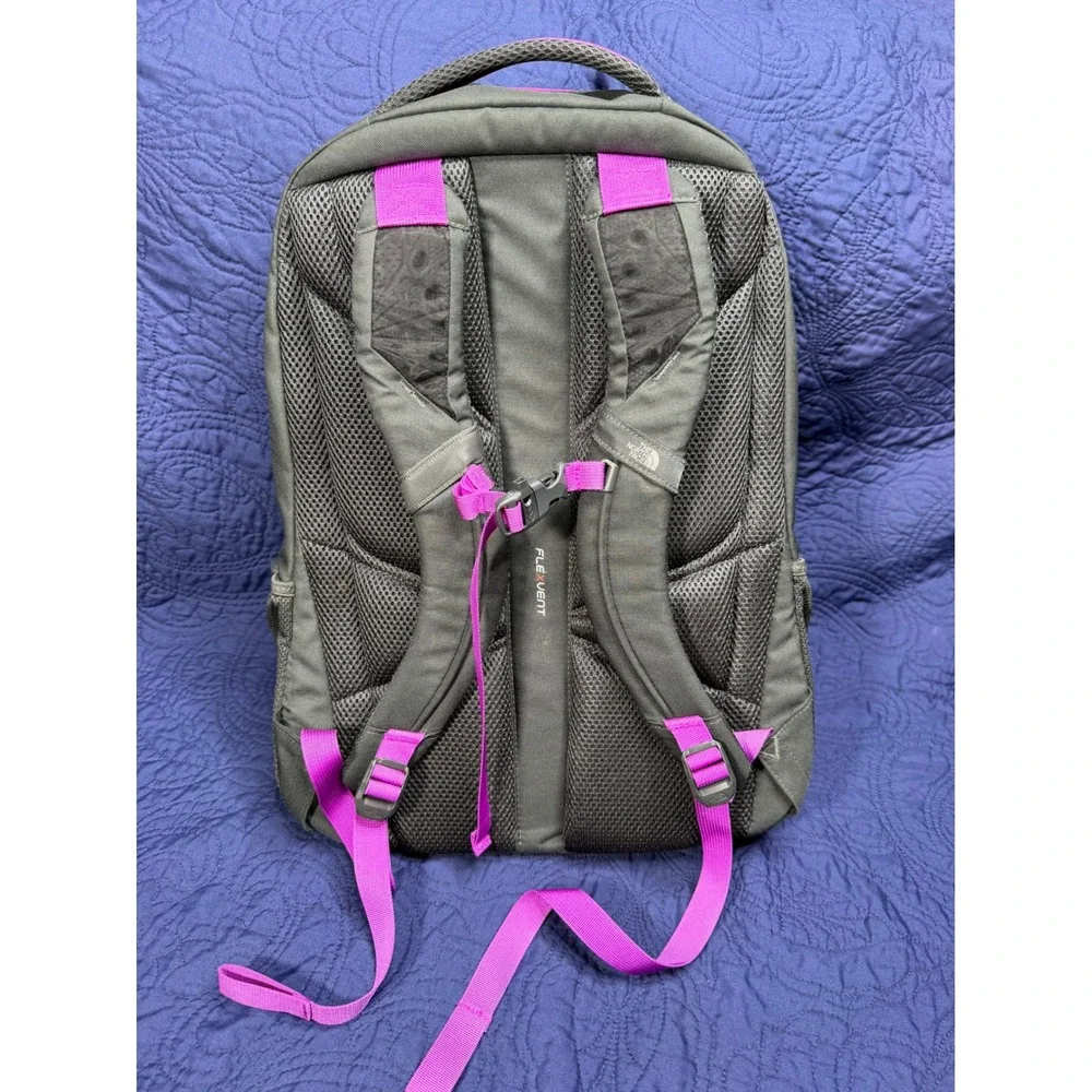 The North Face Womens Jester Backpack CHJ3 Black Purple Geometric Daypack 22L